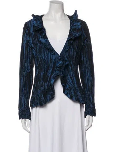 Pre-owned Alberto Makali Tweed Pattern Evening Jacket In Blue
