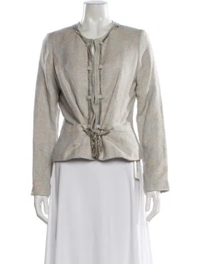 Pre-owned Alberto Makali Tweed Pattern Evening Jacket In Gray