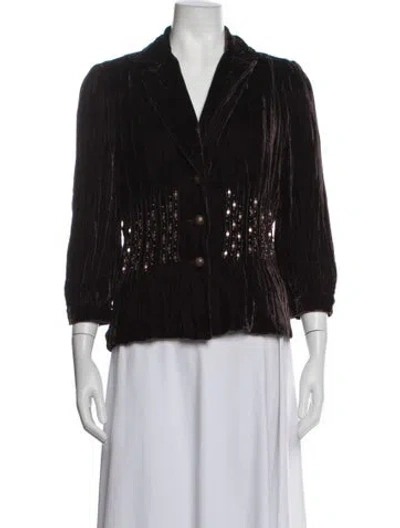 Pre-owned Alberto Makali Velvet Blazer In Black