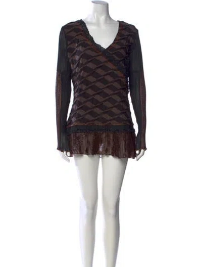 Pre-owned Alberto Makali Vintage 2000's Top In Black/brown