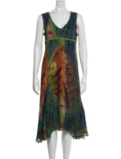 Pre-owned Alberto Makali Vintage Midi Length Dress In Multi