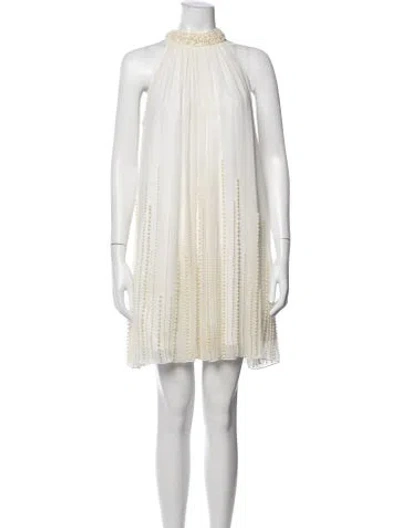 Pre-owned Alberto Makali Vintage Mini Dress In Neutral