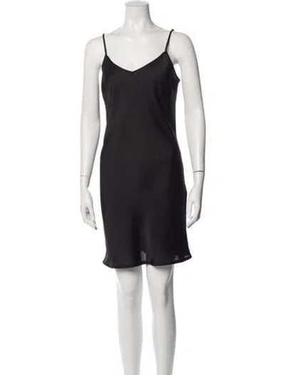 Pre-owned Alberto Makali V-neck Mini Dress In Black
