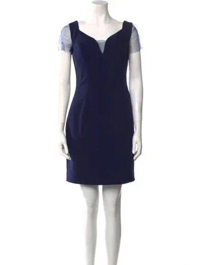 Pre-owned Alberto Makali V-neck Mini Dress In Blue
