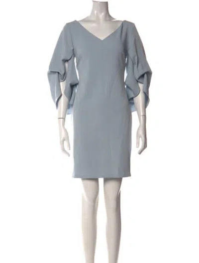 Pre-owned Alberto Makali V-neck Mini Dress In Blue