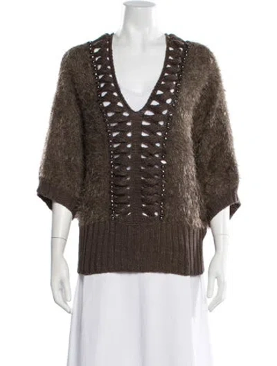 Pre-owned Alberto Makali V-neck Sweater W/ Tags In Brown