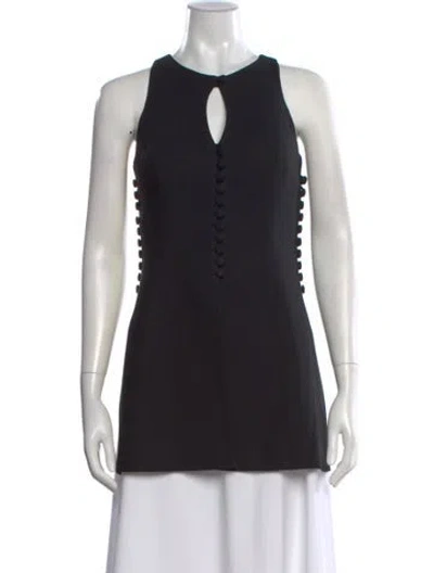 Pre-owned Alberto Makali Wool Crew Neck Top In Black