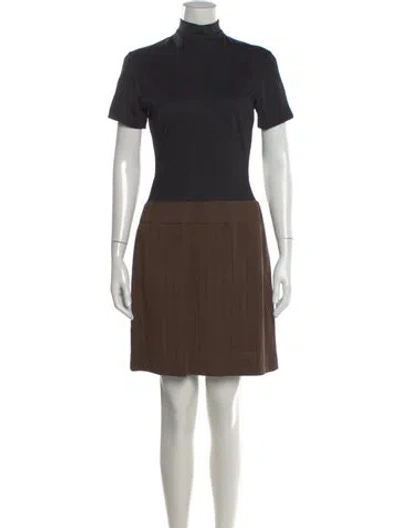 Pre-owned Alberto Makali Wool Mini Dress In Brown