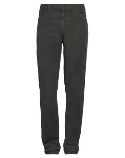 Alberto Man Pants Dark Green Size 33w-36l Cotton, Elastane