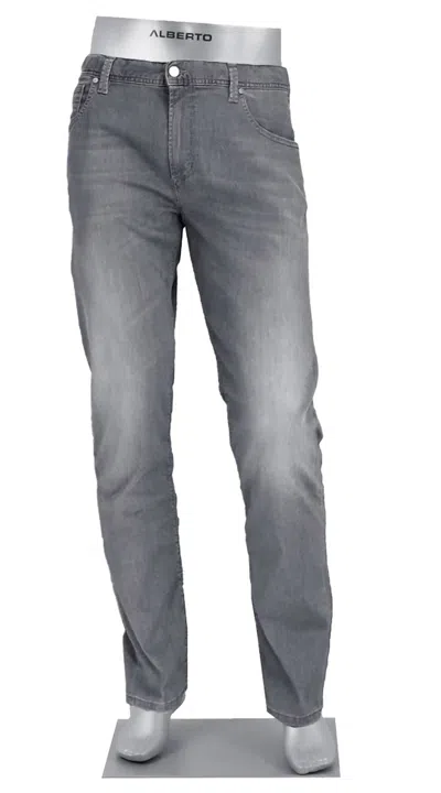 Alberto Men's Super Light Tencel Denim Jean In Grey In Gray