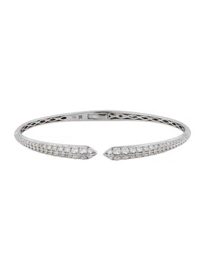 Pre-owned Alberto Milani 18k 2.34ctw Diamond Via Fiori Chiari Kiss Cuff Bracelet, 6.75" In Multicolor