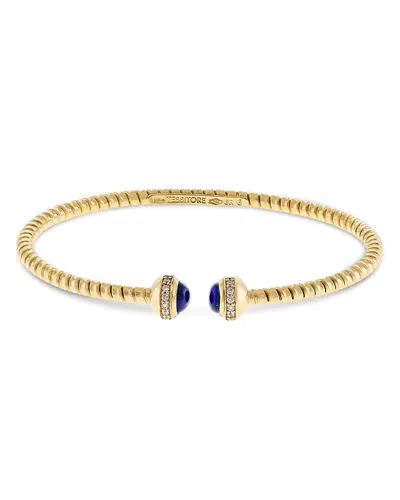 Alberto Milani 18k Yellow Gold Diamond & Lapis Via Giardino Tubogas Small Rope Bracelet