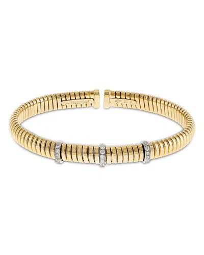 Alberto Milani 18k Yellow Gold Diamond Via Mercanti Tubogas Bracelet In Neutral