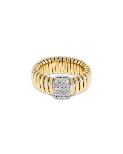 Alberto Milani 18k Yellow Gold Diamond Via Mercanti Tubogas Ring