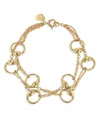Alberto Milani 18k Yellow Gold Via Caneva Double Strand Horsebit Link Bracelet In Gold