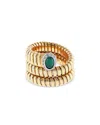 Alberto Milani 18k Yellow Gold Via Giardino Emerald & Diamond Tubogas Wrap Ring In Gold