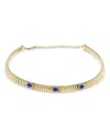 Alberto Milani 18k Yellow Gold Via Giardino Stone & Diamond Tubogas Triple Domed Collar Necklace, 12-15 In Gold