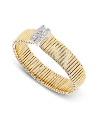 Alberto Milani 18k Yellow Gold Via Mercanti Diamond Kiss Tubogas Bangle Bracelet, 0.40 Tcw In Red