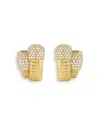 Alberto Milani 18k Yellow Gold Via Mercanti Diamond Pave Double Tubogas Hoop Earrings In Gold