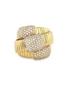 Alberto Milani 18k Yellow Gold Via Mercanti Diamond Tubogas Wrap Ring In Gold