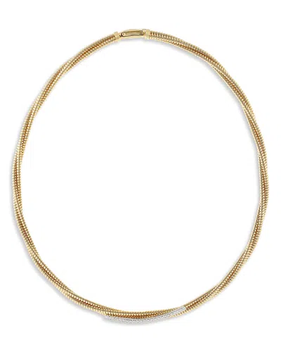 Alberto Milani 18k Yellow Gold Via Mercanti Diamond Twisted Tubogas Necklace, 0.36 Tcw