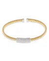 Alberto Milani 18k Yellow Gold Via Mercanti Tubogas Diamond Cylinder Bangle Bracelet In Gold