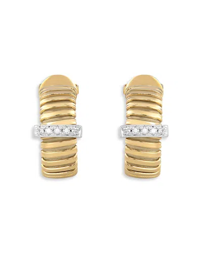 Alberto Milani 18k Yellow Gold Via Mercanti Tubogas Diamond Hoop Earrings