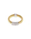 Alberto Milani 18k Yellow Gold Via Mercanti Tubogas Diamond Pave Ring In Gold