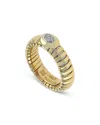 ALBERTO MILANI 18K YELLOW GOLD VIAGIARDINO DIAMOND CLUSTER RING