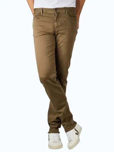 Alberto Pipe Coloured Regular Fit Jeans In Military Green In Brown