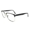 Alberto Romani Men's Ar 20201 Square Eyeglasses In Black/silver In Black