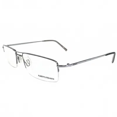 Alberto Romani Men's Ar 705 Rectangle Eyeglasses In Grey In Gray