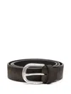 Albertoluti Brown Calf Leather Belt In Brown