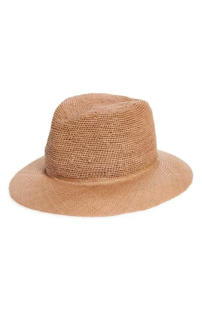 Albertus Swanepoel Open Weave Straw Panama Hat In Blush