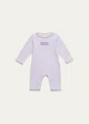 Albetta Kid's Embroidered Cotton Pointelle Playsuit In Pointelle Lilac