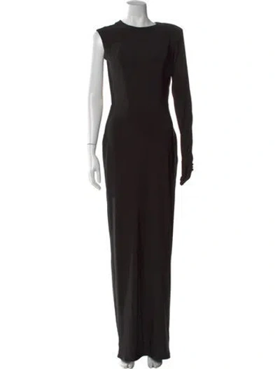 Pre-owned Albina Dyla Nylon Long Dress In Black