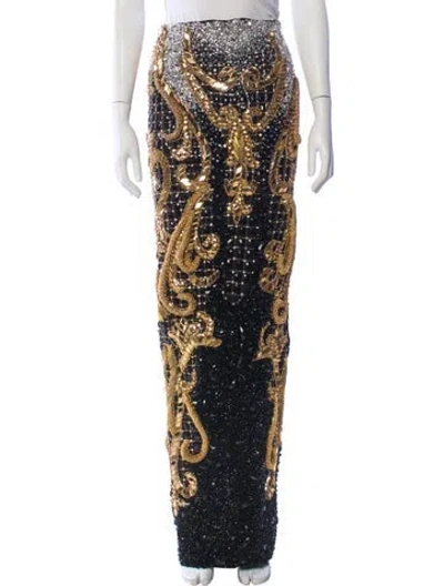 Pre-owned Albina Dyla Patterned Long Skirt