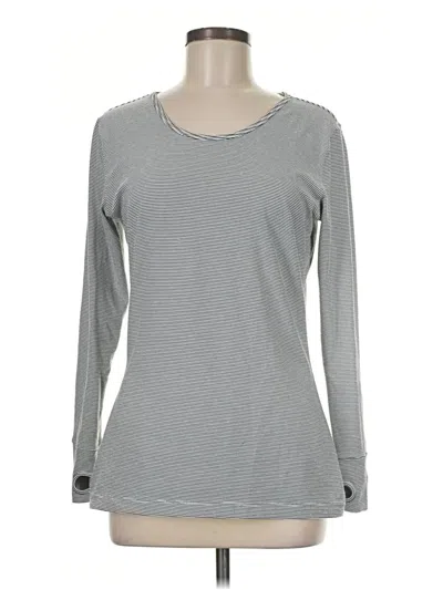 Pre-owned Albion Long Sleeve Top Gray Crew Neck Tops