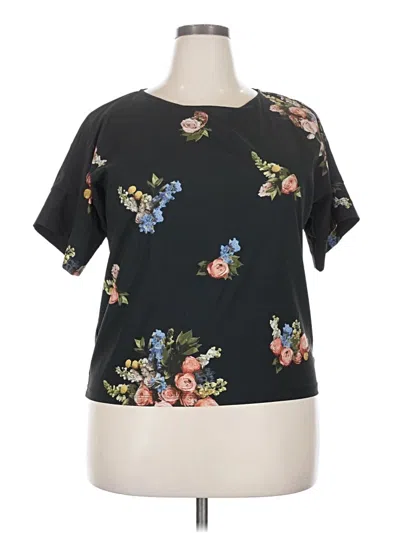 Pre-owned Albion Short Sleeve Top Black Boatneck Tops