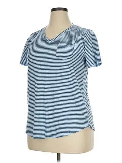 Pre-owned Albion Short Sleeve Top Blue Scoop Neck Tops