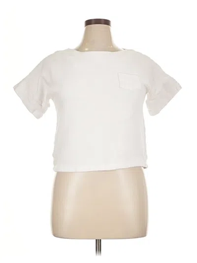 Pre-owned Albion Short Sleeve Top Ivory Crew Neck Tops In White