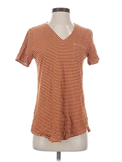 Pre-owned Albion Short Sleeve Top Orange V-neck Tops