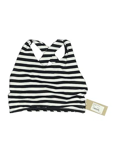 Albion Swimsuit Top Black Stripes Pattern Swimwear In Multi