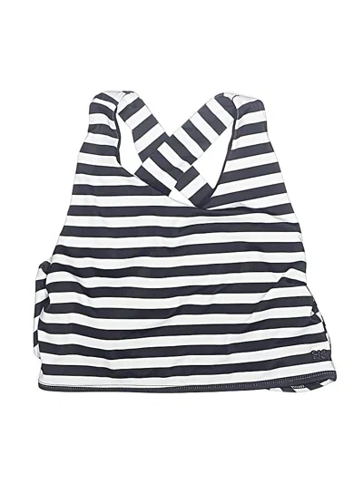 Pre-owned Albion Swimsuit Top White Stripes Pattern Swimwear