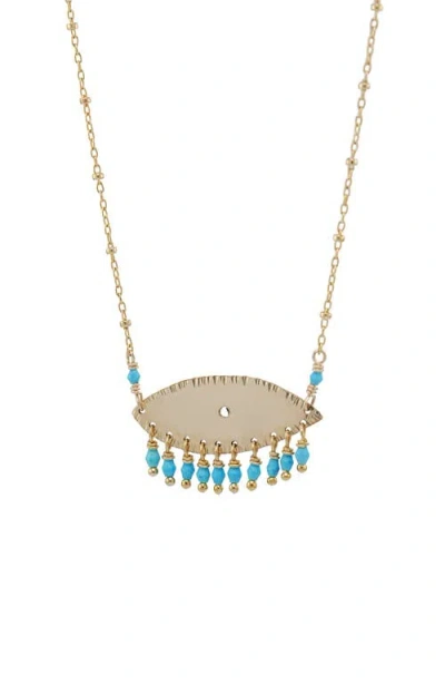 Albisia Eye Of Hours Necklace In 14k Yellow Gold