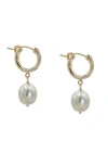 Albisia Oro Pearl Hoops In 14k Gold Filled