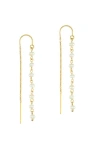 Albisia Pearl Drop Threaders In 14k Gold Filled/pearl