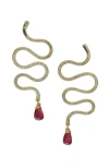 Albisia Serpent Ruby Earrings