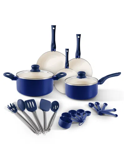 Albo Brands Art And Cook Ceramic Nonstick 22-pc. Cookware Set In Blue