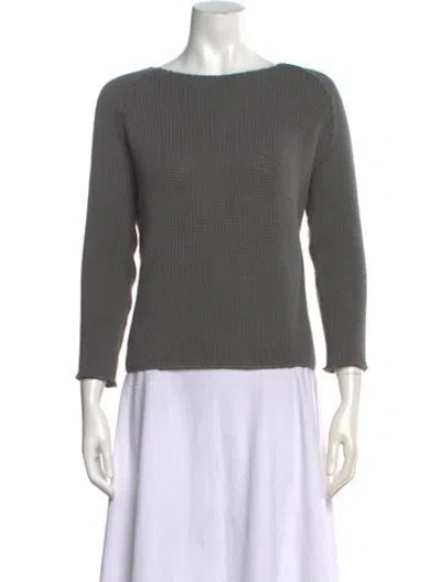 Pre-owned Album Di Famiglia Bateau Neckline Sweater In Gray